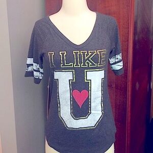 STRANDED Graphic Dark Gray Jersey Top